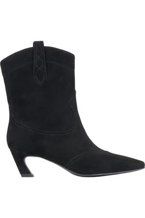 Estro Sko, Dame, Sort, 39 EU, Sort Velour Cowboy Støvler