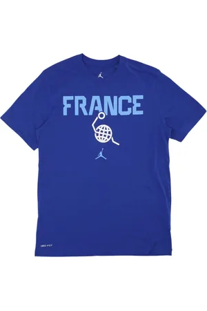 Jordan Top, Herre, Blå, M, Bomuld, Frankrig Basketball Tee 2024
