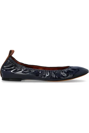 Lanvin Sko, Dame, Blå, 37 EU, Læder, Laklæder Ballerinaer