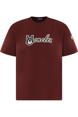 Moncler Top, Herre, Rød, L, Bomuld, Kortærmet T-shirt