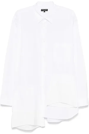 Comme des Garçons Skjorte, Herre, Hvid, M, Bomuld, Hvid Poplin Skjorte med Unikke Detaljer