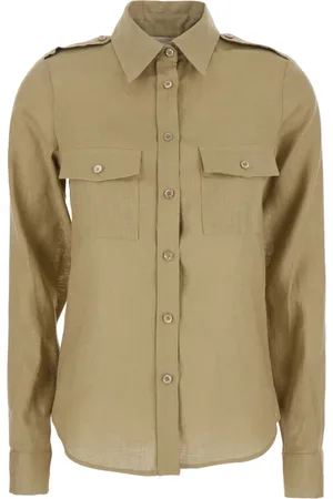 SEMICOUTURE Bluser & Skjorter, Dame, , S, Linned, Linnedskjorte med Spids Krave