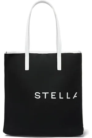 Stella McCartney Taske, Dame, Sort, ONE SIZE, Canvas Logo Print Moon Charm Bag