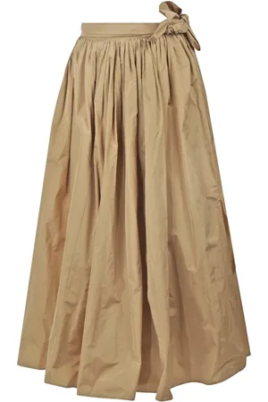 LIVIANA CONTI Nederdel, Dame, Brun, M, Polyester, Taffeta Lang Nederdel med Frontslids