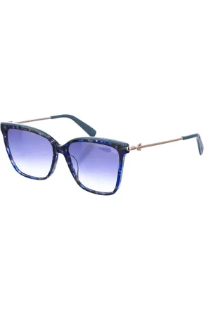 Longchamp Tilbehør, Dame, Flerfarvet, ONE SIZE, Hamp, Ovale solbriller med acetatstel