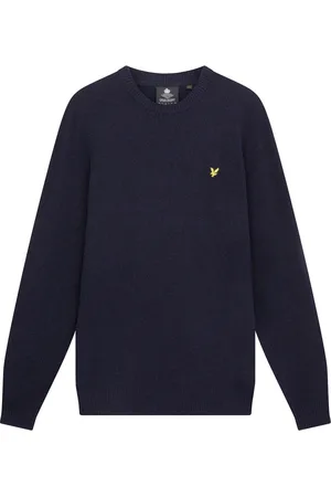 Lyle & Scott Strik, Herre, Sort, S, Bomuld, Boucle Striktrøje