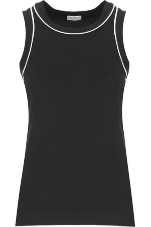 Brunello Cucinelli Top, Dame, Sort, M, Bomuld, Tank Top Monile