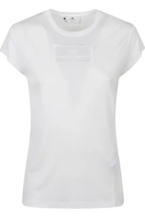 Elisabetta Franchi Top, Dame, Hvid, XS, Bomuld, Casual bomulds T-shirt