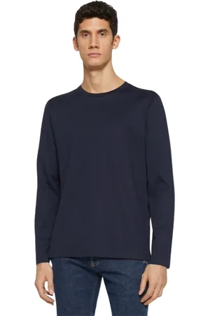 Dondup Top, Herre, Blå, 2XL, Bomuld, Cotton Jersey Langærmet T-shirt