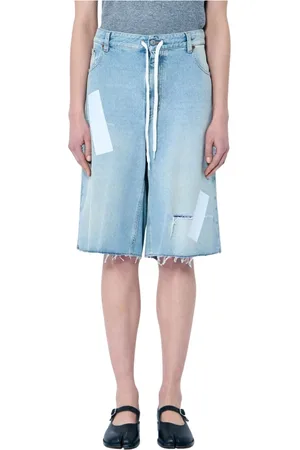 Maison Margiela Shorts, Dame, Blå, S, Denim, Distressed Denim Shorts