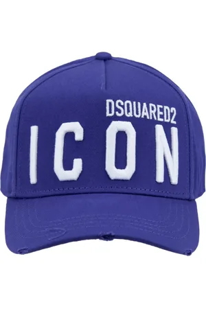 Dsquared2 Tilbehør, unisex, Blå, ONE SIZE, Bomuld, Ikonisk baseballkasket med spænde