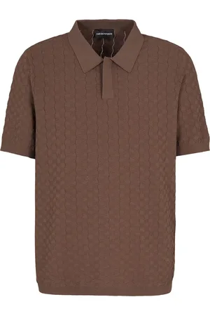 Emporio Armani Top, Herre, Brun, S, Uld, Brun Sweaters med Korte Ærmer