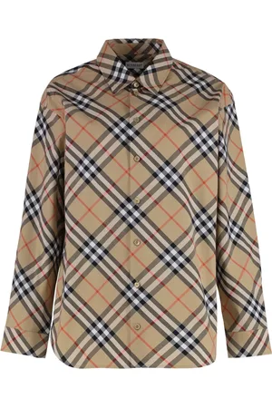 Burberry Bluser & Skjorter, Dame, , S, Bomuld, Bomulds Skjorte med tern og perlemorsknapper