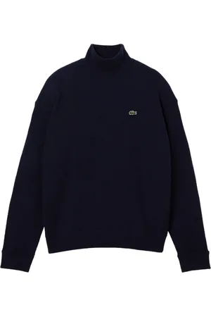 Lacoste Sweathshirts & Hoodies, Dame, Blå, XL, Uld, Blå Uld Pullover Sweatshirt