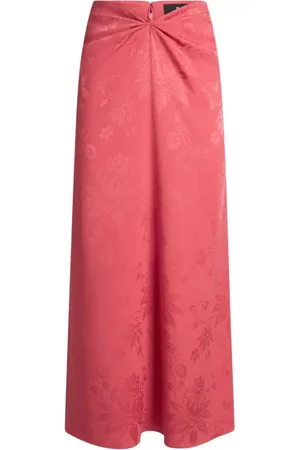 Etro Nederdel, Dame, Lyserød, L, Coral Leaf Lang Nederdel