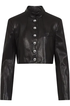 Khaite Jakke, Dame, Sort, XS, Læder, Sort Læderjakke Elegant Stil