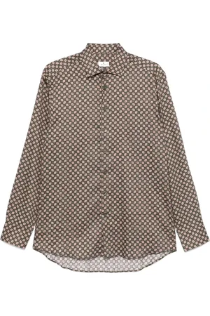 Etro Skjorte, Herre, Brun, L, Bomuld, Roma Casual Skjorte