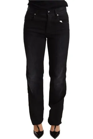 ERMANNO SCERVINO Jeans, Dame, Sort, W26, Bomuld, Chic Sorte Vaskede Straight Cut Jeans