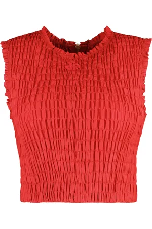 Patou Top, Dame, Rød, S, Polyester, Piqué Crop Top Polyester Materiale