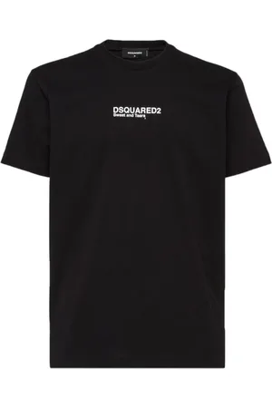 Dsquared2 Top, Herre, Sort, L, Bomuld, Bomulds T-shirt med Unikt Design