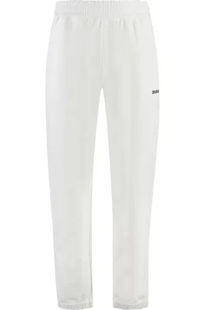 Ermenegildo Zegna Bukser, Herre, Hvid, XL, Bomuld, Bomulds joggingbukser med elastiske manchetter