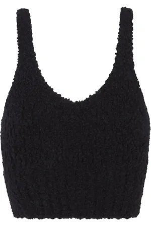 Cortana Top, Dame, Sort, L, Kortærmet V-hals Baby Camel Top