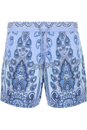 Etro Badetøj, Herre, Blå, M, Uld, Stilfulde badeshorts med print