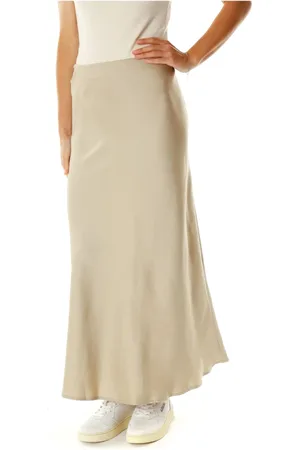 Drykorn Nederdel, Dame, , W27, Satin, Silkeagtig A-line Midi Nederdel