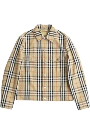 Burberry Jakke, Herre, Flerfarvet, L, Bomuld, Klassisk ternet bomuldsjakke