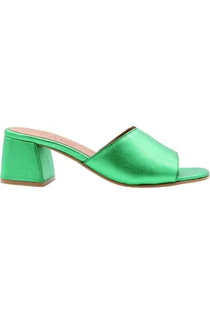 DWRS Sko, Dame, Grøn, 36 EU, Læder, Hudson Heeled Mules