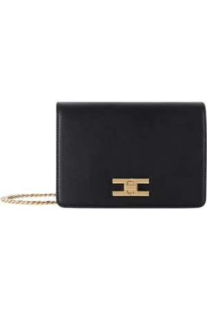 Elisabetta Franchi Taske, Dame, Sort, ONE SIZE, Uld, Elegant skuldertaske med kæderem
