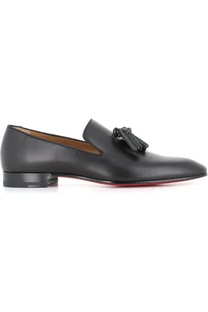 Christian Louboutin Sko, Herre, Sort, 42 1/2 EU, Læder, Sort lædersandal med nitter