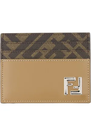 Fendi Tilbehør, Herre, Brun, ONE SIZE, Læder, Firkantet Læder Kortholder