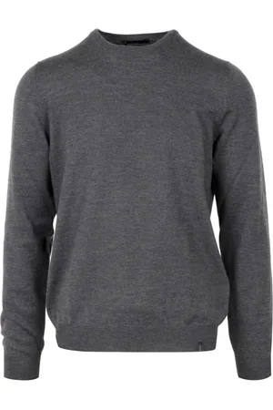 FAY Strik, Herre, Grå, 3XL, Uld, Rundhalset Pullover