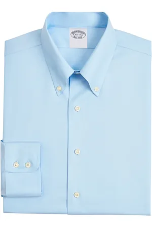 Brooks Brothers Skjorte, Herre, Blå, 3XL, Bomuld, Pastelblå Slim Fit Strygefri Stretch Supima Bomuldsskjorte med Button Down-krave