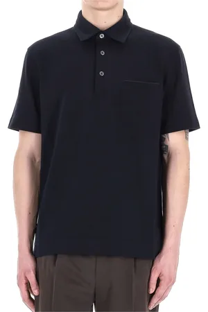 Ermenegildo Zegna Top, Herre, Blå, 2XL, Bomuld, Blå Bomuldspolo med Perlemorsknapper