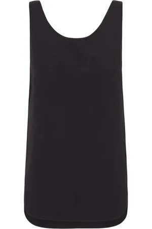 Cortana Top, Dame, Sort, L, Uld, Linen Silk Triangle Detail Tank Top