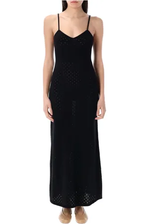 THE GARMENT Kjole, Dame, Sort, 2XS, Bomuld, Sort Strik Kjole med V-Hals