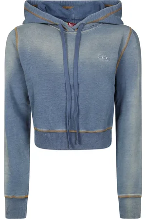 Diesel Sweathshirts & Hoodies, Dame, Blå, S, Denim, Slim Hættejakke