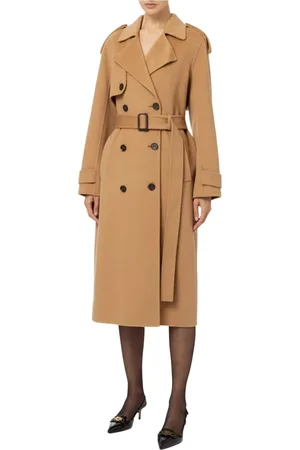 Elisabetta Franchi Frakke, Dame, Brun, L, Uld, Uldfrakke Camel
