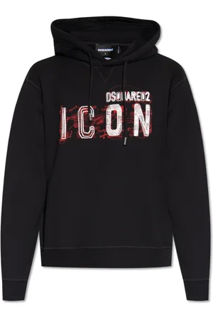 Dsquared2 Sweathshirts & Hoodies, Herre, Sort, L, Bomuld, Hoodie med logo