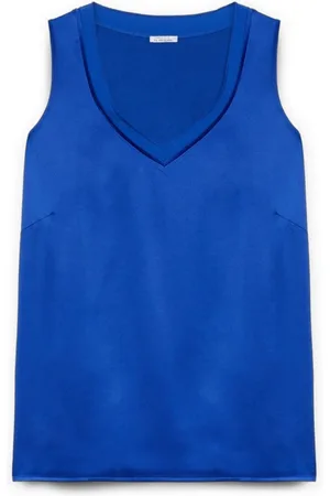 Fiorella rubino Top, Dame, Blå, XL, Polyester, Top i to med V-udskæring