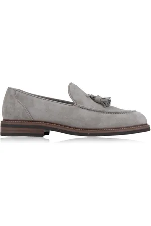 Brunello Cucinelli Sko, Herre, Grå, 40 EU, Suede, Slip-On Suede Loafers