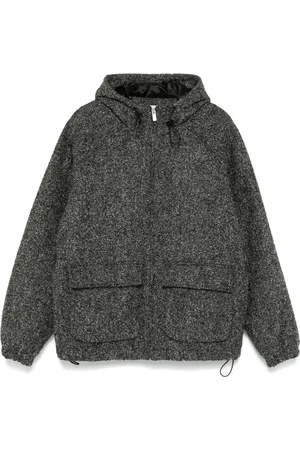 Drôle de Monsieur Sweathshirts & Hoodies, Herre, Grå, L, Tweed, Mørkegrå Tweed Zip-through Jakke