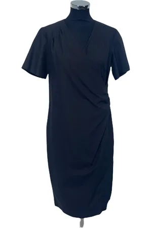 Max Mara Kjole, Dame, Blå, 2XL, V-Neck Kjole