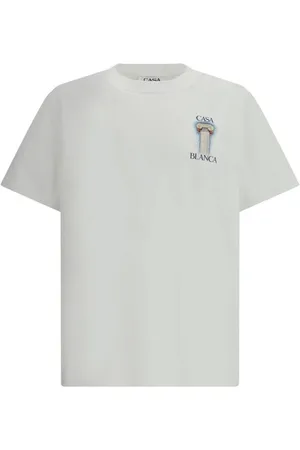 Casablanca Top, Herre, Hvid, M, Bomuld, Monogram Print Bomulds T-shirt