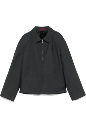 Gucci Jakke, Dame, Grå, XS, Kulgrå Jakker med Logo Krave