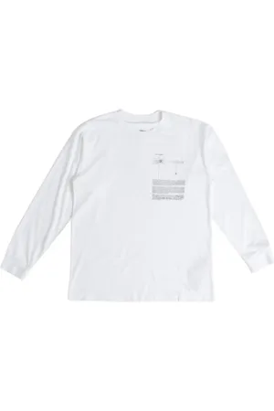Maison Margiela Top, Herre, Hvid, L, Bomuld, Hvid Langærmet Bomulds T-shirt