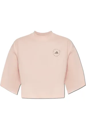 adidas Top, Dame, Lyserød, XS, Bomuld, Beskåret T-shirt med trykt logo