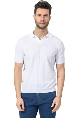 Gran Sasso Top, Herre, Hvid, 2XL, Bomuld, Ribbet Polo T-shirts og Polos Hvid